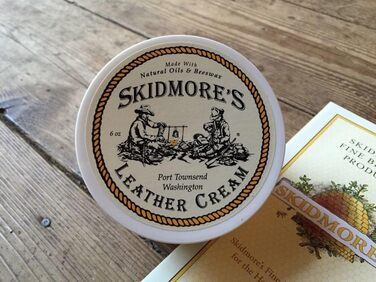 Skidmore's Original Leather Cream | 100% Natural, non-toxic, water-repellent formula is a conditioning and cleaning balm | 6 ounces