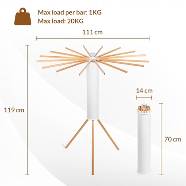 Дерев'яна сушарка для одягу Todeco для приміщень
