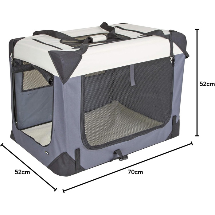 Kerbl Pet Transportbox Journey: переноска для тварин, 81x58x58 см, сірий/бежевий