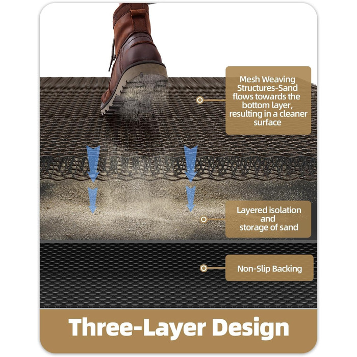 Придверний килимок COLOR&GEOMETRY для вулиці 43 x 76 см, протибрудний та антиковзаючий килим для вхідної групи, бежевий