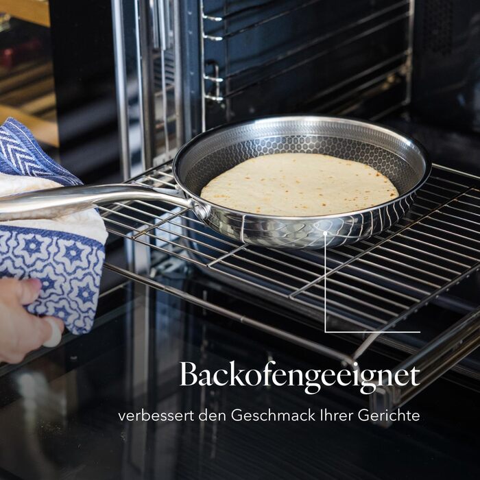 Набір сковорідок Florina Bratpfannen з нержавіючої сталі, 20/24/28 см, 3 шт. | 3-шарова конструкція, алюмінієвий сердечник, для всіх плит, з ергономічною ручкою