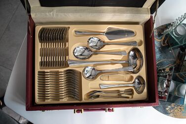 Karl Hausmann 72-Piece Stainless Steel Cutlery Set for 12 People - Dishwasher Safe Silverware Set with Case