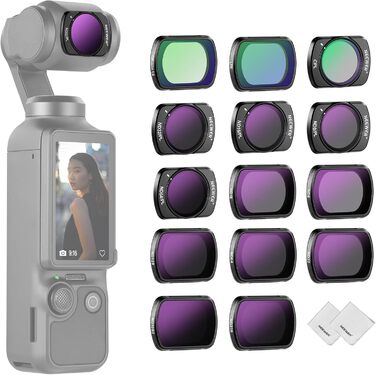 Набір фільтрів NEEWER CPL ND для DJI Osmo Pocket 3: CPL, ND16, ND64, ND256, з магнітним кріпленням, комплект з 14 фільтрів та 2 серветками