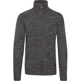 Чоловічий кардиган SDPomeroy з грубого в'язання, 100% бавовна, з накладним коміром та блискавкою, Regular fit, Темно-сірий (2890)
