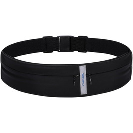 Поясна сумка для телефону Waterfly: поясний ремінь для бігу, джогінгу, спорту, подорожей (одношарова, чорна)