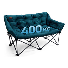 Кампінговий стілець-диван EVER ADVANCED для 2 осіб, 145 см, зелений - міцний, складаний, з високою спинкою, для відпочинку на природі, саду, балкону