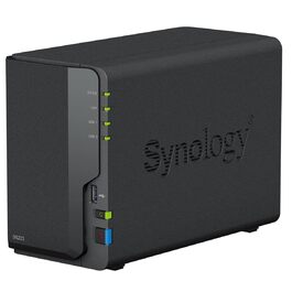 Synology DS223 - 2-Bay NAS DiskStation, Чорний, 2 ГБ RAM, 1x RJ-45 LAN, Realtek RTD1619B, 0TB