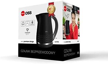 Електричний чайник Eldom C270C | 1.7 л, чорний, ретро дизайн | Чайник для чаю з індикатором рівня води