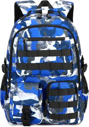 Шкільний рюкзак для хлопчика-підлітка, водонепроникний, світлий, синій