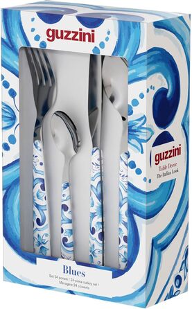 Набір столових приборів Guzzini 28194576, нержавіюча сталь, блакитний колір, середземноморський стиль