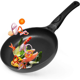 Сковорода індукційна 28 см з антипригарним покриттям, знімний ручка, універсальна сковорода, BPA Free, алюмінієвий лиття, чорна