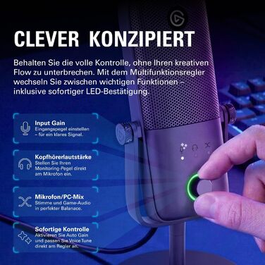 Elgato Wave:3 White - Професійний USB конденсаторний мікрофон для стрімінгу, подкастів, геймінгу та дому (Mac/PC)