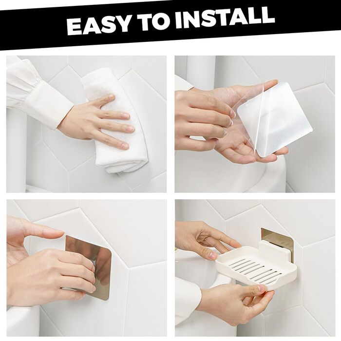 Настінний тримач для мила (2 шт.), без свердління, з швидким стоком, ABS-пластик, для кухні та ванної кімнати