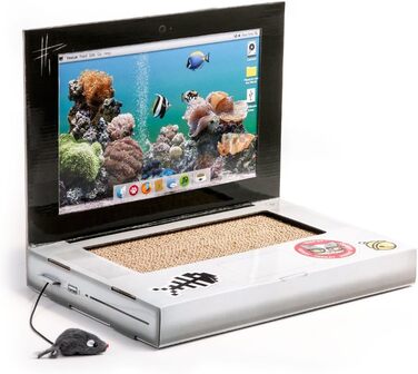 Будиночок для котів Suck UK Tank з картону, іграшки та ліжко для кошенят, інтерактивна іграшка для котів, оригінальні аксесуари та подарунки для котів, іграшки для котів для дому або на вулицю (Laptop)