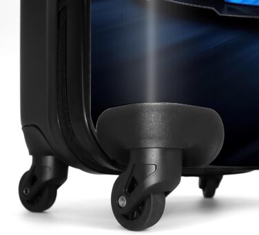 Дитячий валіза-роликовий колірний з ініціалами та іменем, 55x40x20см - валіза для ручної поклажі, валіза для хлопчиків, легкий, з принтом 'Ренн-авто'