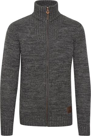Чоловічий кардиган SDPomeroy з грубого в'язання, 100% бавовна, з накладним коміром та блискавкою, Regular fit, Темно-сірий (2890)