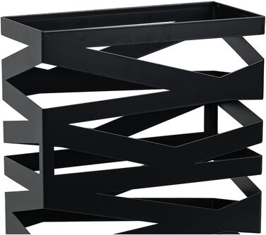 Dönges 'Maxi' Metal Umbrella Stand with Drip Tray & Hooks - Space-Saving, Elegant Black - Ideal for Entryway & Foyer Decor