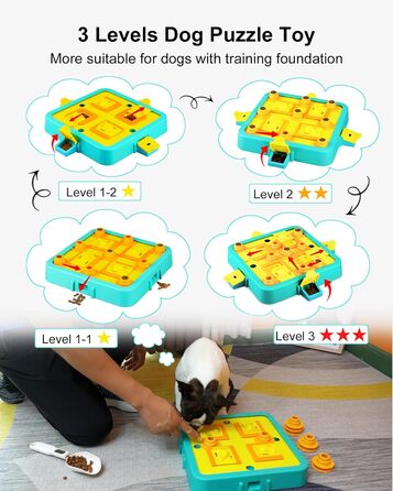 LACCEN Dog Toy Intelligence, Level 3 in 1 Interactive Dog Toy Puzzle for Boredom, Intelligence Toy for IQ Training Treat Dispenser Toy for Large, Small, Medium Dogs