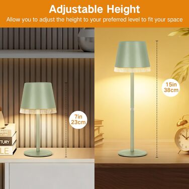 Світлодіодний настільний світильник OUTON з акумулятором, USB-C, 3 режими світла, димування, зелений - 2 шт.