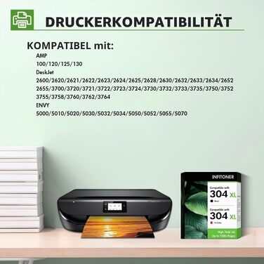 Картриджі для принтера HP 304 XL (чорний та кольоровий) для моделей HP DeskJet 2630, 3750, 5030