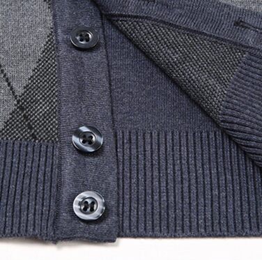 Кардиган чоловічий в клітинку Аргіл з ґудзиками, м'який, в'язаний, з кишенями (3XL, сірий)