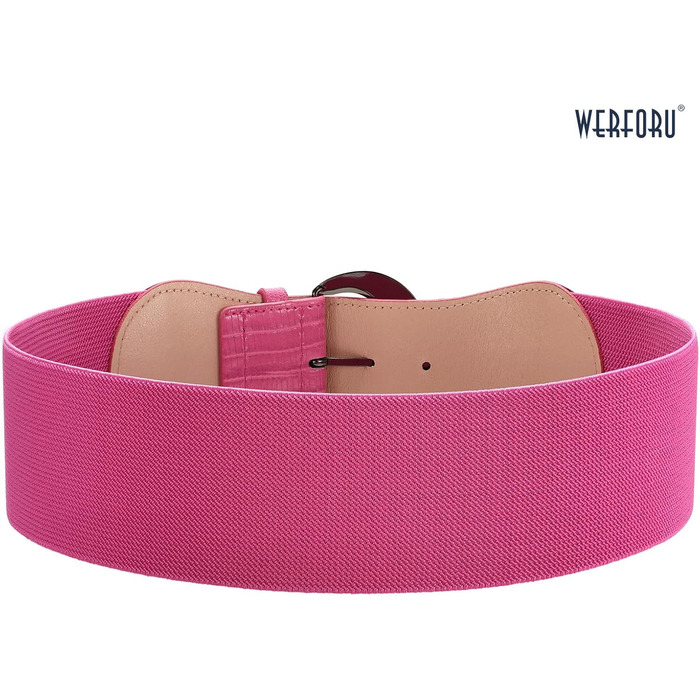 Жіночий широкий еластичний ремінь WERFORU для суконь та костюмів (94-107 см, рожевий)
