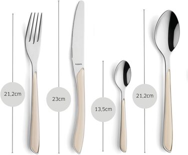 Набір столових приборів Kuppels Prisma для 6 осіб з нержавіючої сталі, рожеві ручки | 24 шт. | Нержавіючий | Столовий набір | Kuppels
