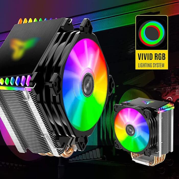Охолоджувач CPU TZMRIT MR-CR1400 RGB: 4 теплові трубки, RGB вентилятор 126 мм, PWM 92 мм, для AMD Ryzen/Intel LGA 1700 115X