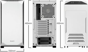 Корпус для ПК be quiet! Pure Base 500 White, 2x 140мм вентилятори Pure Wings 2, підтримка радіаторів до 360мм, білий