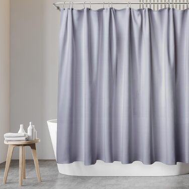 Штора для душу 180x200 см з кільцями, водонепроникна, антибактеріальна, з малюнком, сіра - Öko-Tex сертифікат