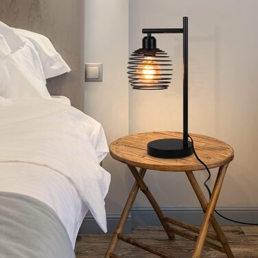 Стійка лампа ZMH Vintage - чорна металева лампа для спальні, вітальні, дитячої кімнати, офісу (2 шт.)