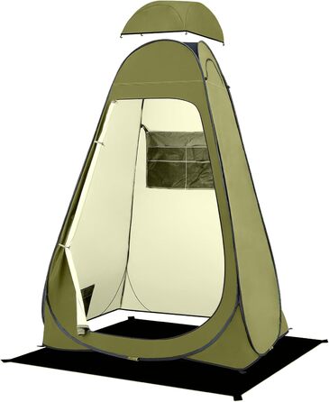 Brian & Dany Pop Up Camping Shower Tent - Portable Privacy Tent with Rainfly & Windows - Outdoor Changing Tent, UPF 50+ Waterproof, Green