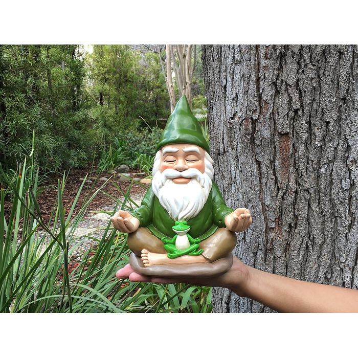 GlitZGlam Zen-Zwerg – Peace and Tranquility for Your Fairy Garden and Garden Gnomes 9 Inch Tall Miniature Figurine