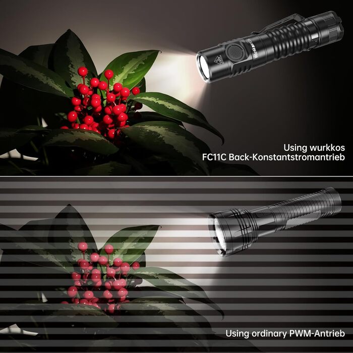 Wurkkos FC11-C LED ліхтар: 1200 люмен, USB-C, 90 CRI, 5000K, магнітний цоколь