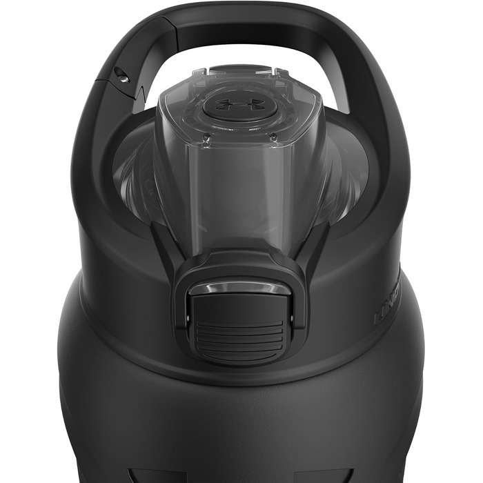 Under Armour Stainless Steel Water Bottle, Insulated, Carabiner Clip, Leak-Proof, for Kids and Adults, All Sports, Gym, 680 ml (Standard Size, Solid Black)