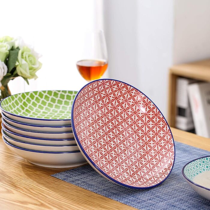 Набір тарілок Vancasso Macaroon (8 шт.): супові та глибокі, порцеляна, Ø 21.5 см, 600 мл