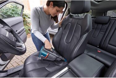 Акумуляторний пилосос ручний BLACK+DECKER BHHV315J Lithium Dustbuster 12V, 20AW, циклонна система, безмішковий, титаново-синій
