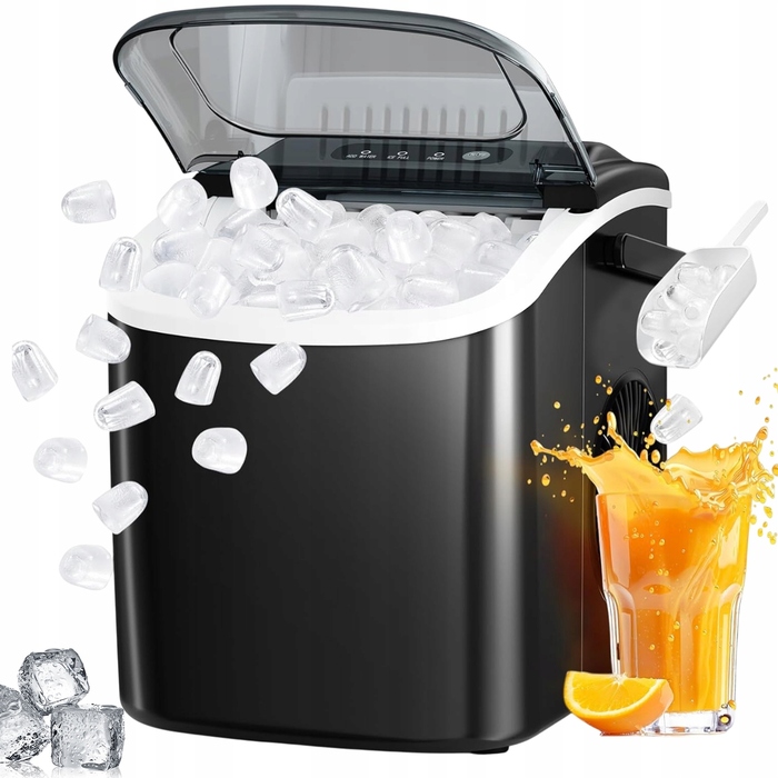 Льодогенератор Ice Cube Maker, чорний, 12 кг/24 год, з автоматичним вимкненням