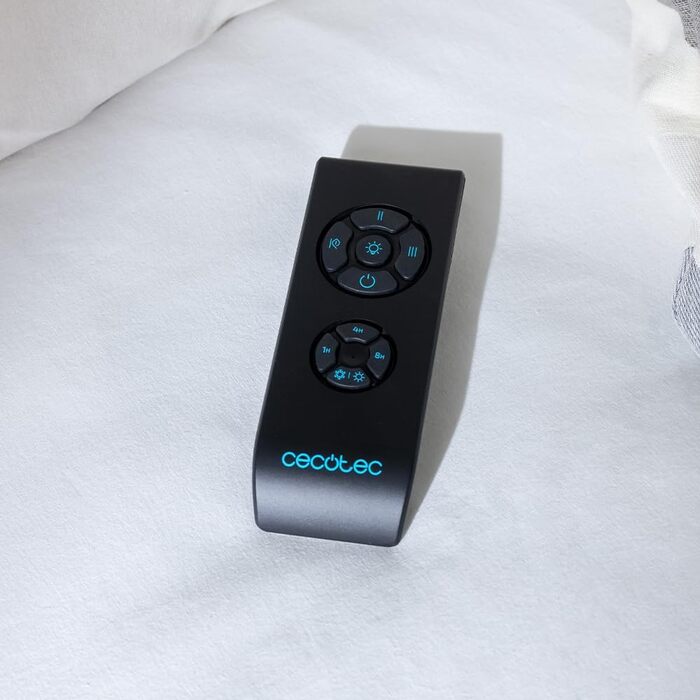 Стеляний вентилятор Cecotec EnergySilence Aero 495 з підсвічуванням, 55W, 42 дюйми, 5 лопатей, LED, пульт, таймер, 3 швидкості (чорний/білий)