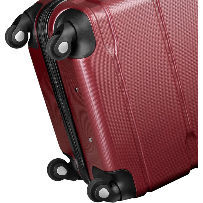 Набір валіз Zelsius 4 шт. з ABS, з кодовим замком, 4 колеса, внутрішній роздільник | Набір валіз 4 шт., Trolley, велика валіза, Luggage Set, ручна валіза (Червоний, 4-частинний)
