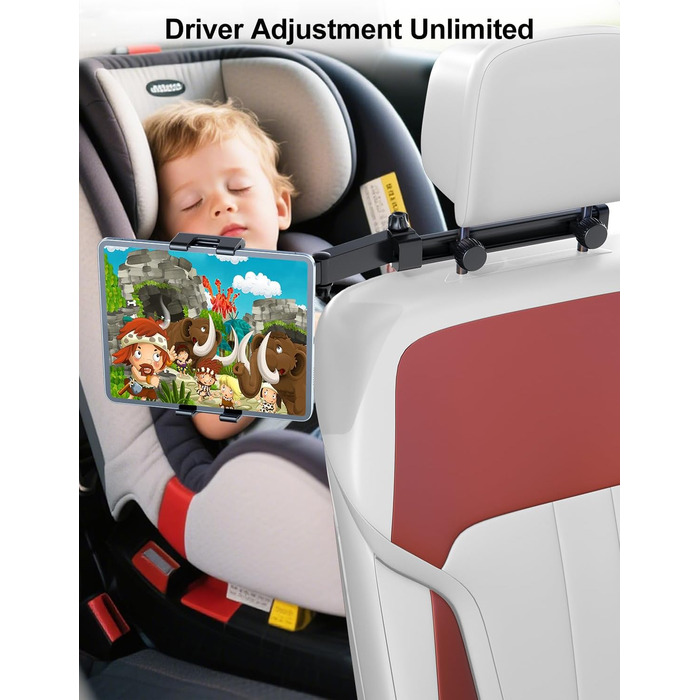 Тримач для планшета в авто PLDHPRO: кріплення на підголівник, сумісний з iPad, Samsung, Android, FireHD, 5.1'-15.6'