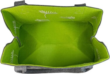 GILDE Felt Bag Dill Flower, 41 cm, Shopping Bag/Wooden Bag/Beach Bag - tear-resistant & carries a lot of weight - safely cushions your purchases and has plenty of storage space (Dark Grey)