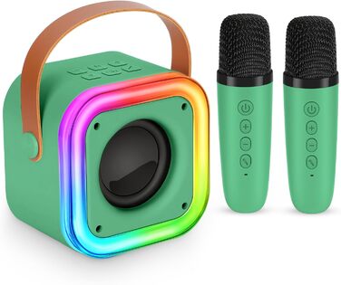 Караоке машина Spinosaurus для дітей з 2 мікрофонами, Bluetooth, LED-підсвічування, для віку 3-12 років