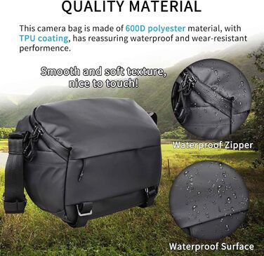 Сумка для камери INNOREL CB0611, 6 л, зелена. Сумка для фотографа, водонепроникна, з кріпленням для штатива, модульні вставки