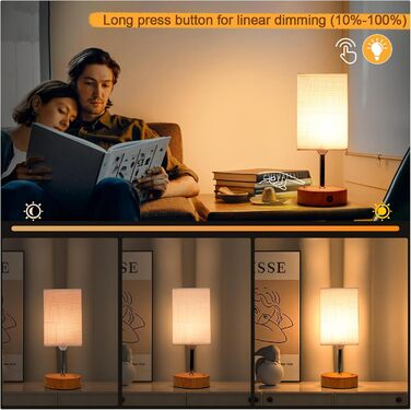 Бездротова настільна лампа TRUMPETS з акумулятором, сенсорне керування, регулювання яскравості, 3 колірні температури, USB-C, 6000mAh, для вітальні/спальні