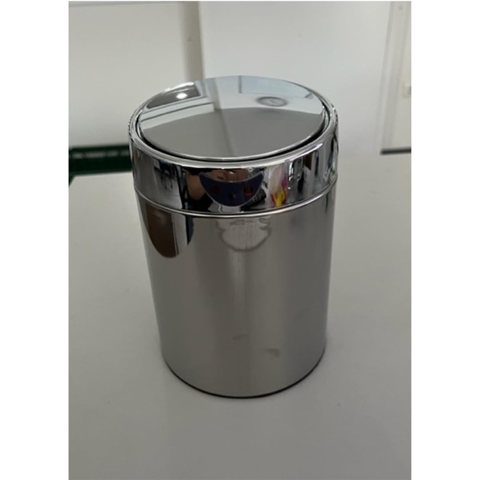 WENKO Maximex Tabletop and Cosmetic Container with Sensor 0.8 L Chrome, opens & closes touchlessly, stainless steel, with removable inner container, Ø 12 x 18 cm