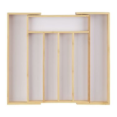 Relaxdays Bamboo Cutlery Box, 40cm, Extendable