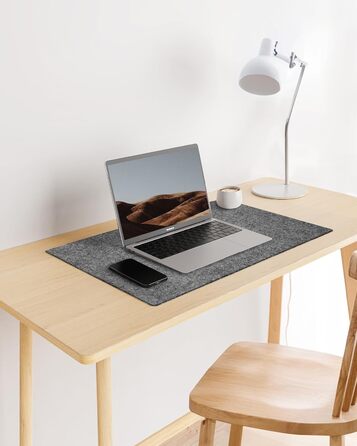 Підкладка на стіл YSAGi з фетру 90x40 см, антиковзка, для миші та клавіатури, офіс/домашній офіс, темно-сіра