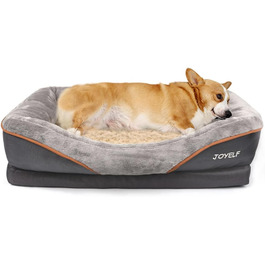 JOYELF XLarge Memory Foam Dog Bed, Orthopedic Dog Bed & Sofa with Removable Washable Cover and Squeaky Toy as a Gift (L 80 x W 56 x H 18 cm)
