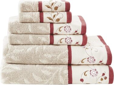 Шторка для душу Madison Park Serene Flora з квітковим візерунком, 72x72 см, Spice (червоний)